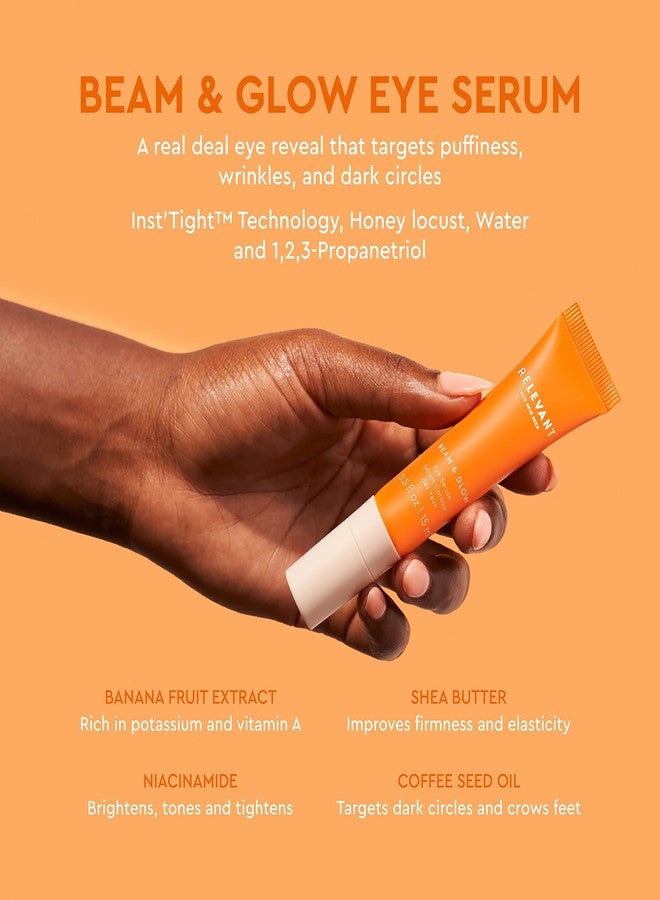 Relevant Beam and Glow Eye Serum - Hydrating Serum for All Skin Types - Vegan Skincare with Shea Butter and Niacinamide - Gluten Free - 0.5 oz - Image 2